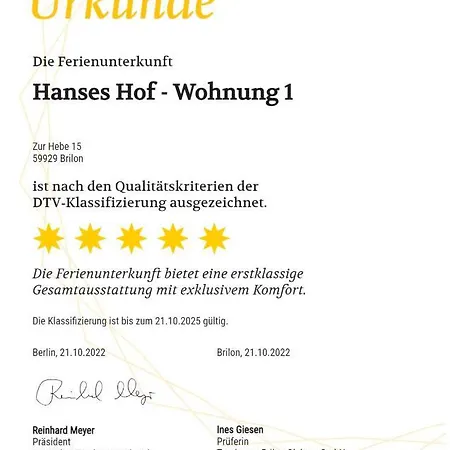 Hanses Hof Apartment Brilon